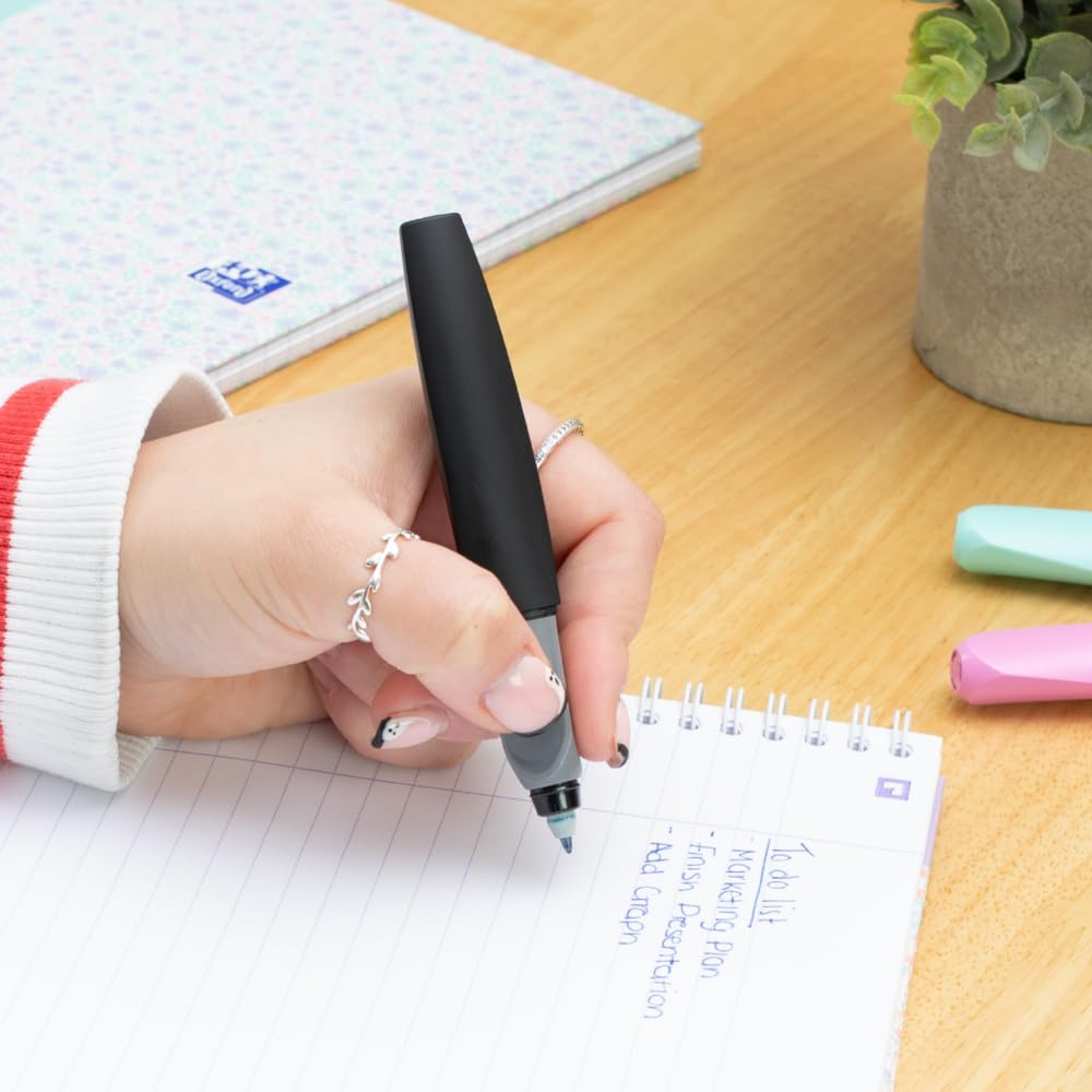 Pelikan Twist Rollerball Pen 946962 - Ambidextrous Ergonomic Design | Black Plastic | Includes 2 Blue Ink Cartridges 6