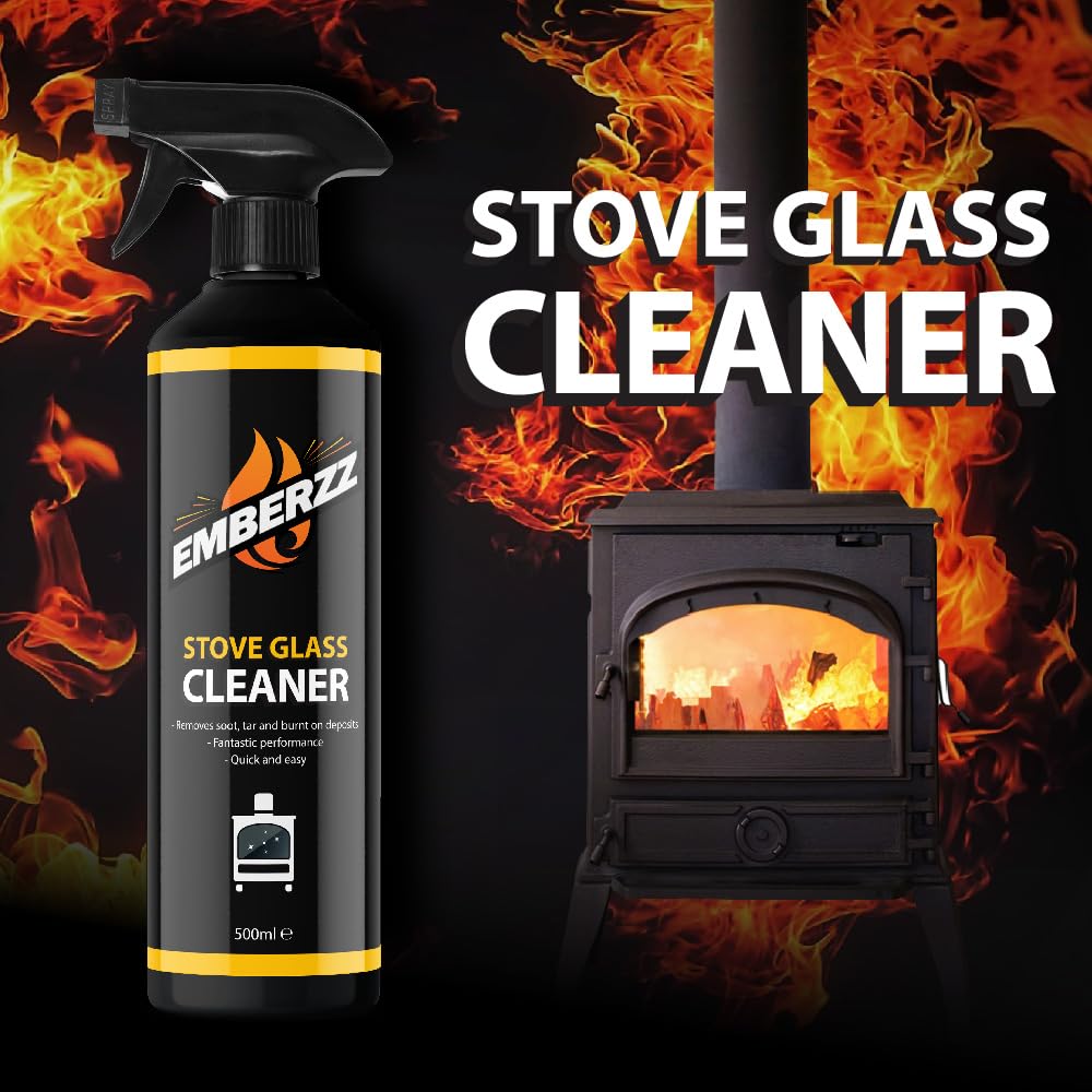 Emberzz Stove Glass Cleaner - Dissolves Soot, Grease & Tar | 500 ml Trigger Spray 2