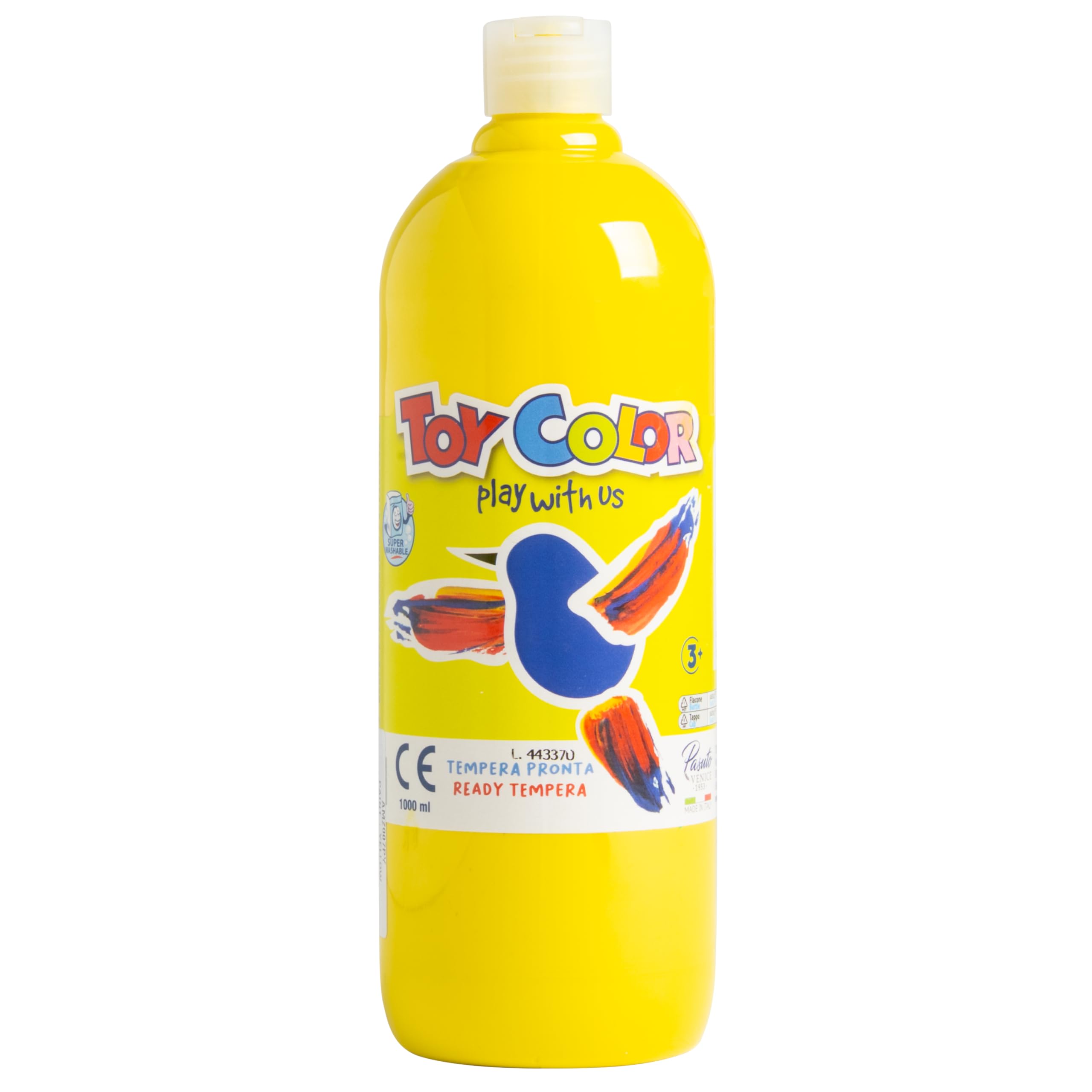 Pasuto Tempera Paint - Brilliant Yellow | 1000 ml Washable Liquid Paint for Kids 1