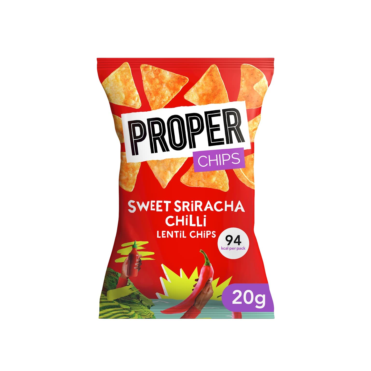PROPER - Lentil Chips Sweet Sriracha Chilli Vegan Gluten Free Snacks 20 Pack 4
