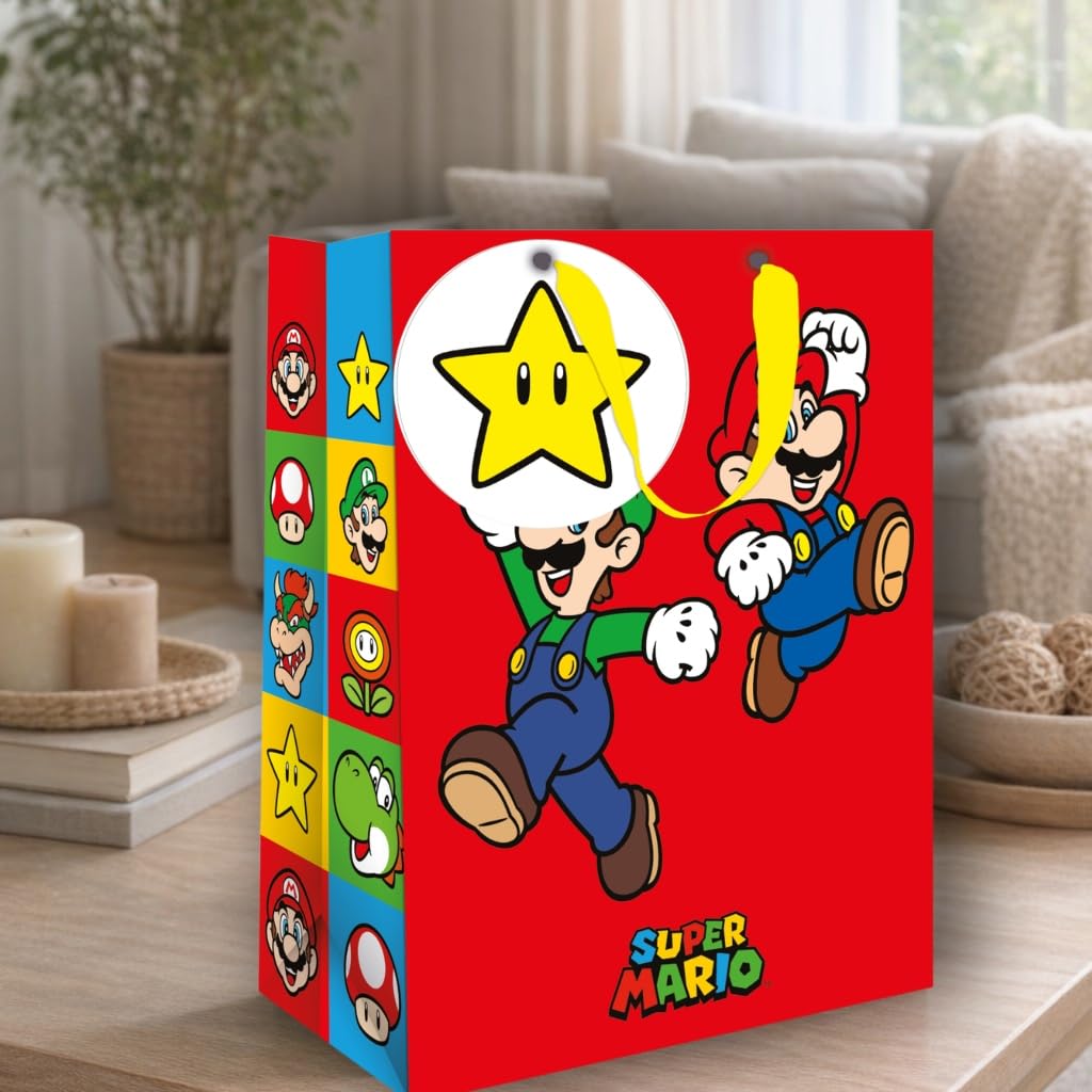 Danilo Promotions LTD Super Mario Bros Medium Gift Bag | Paper | Multi Color 4