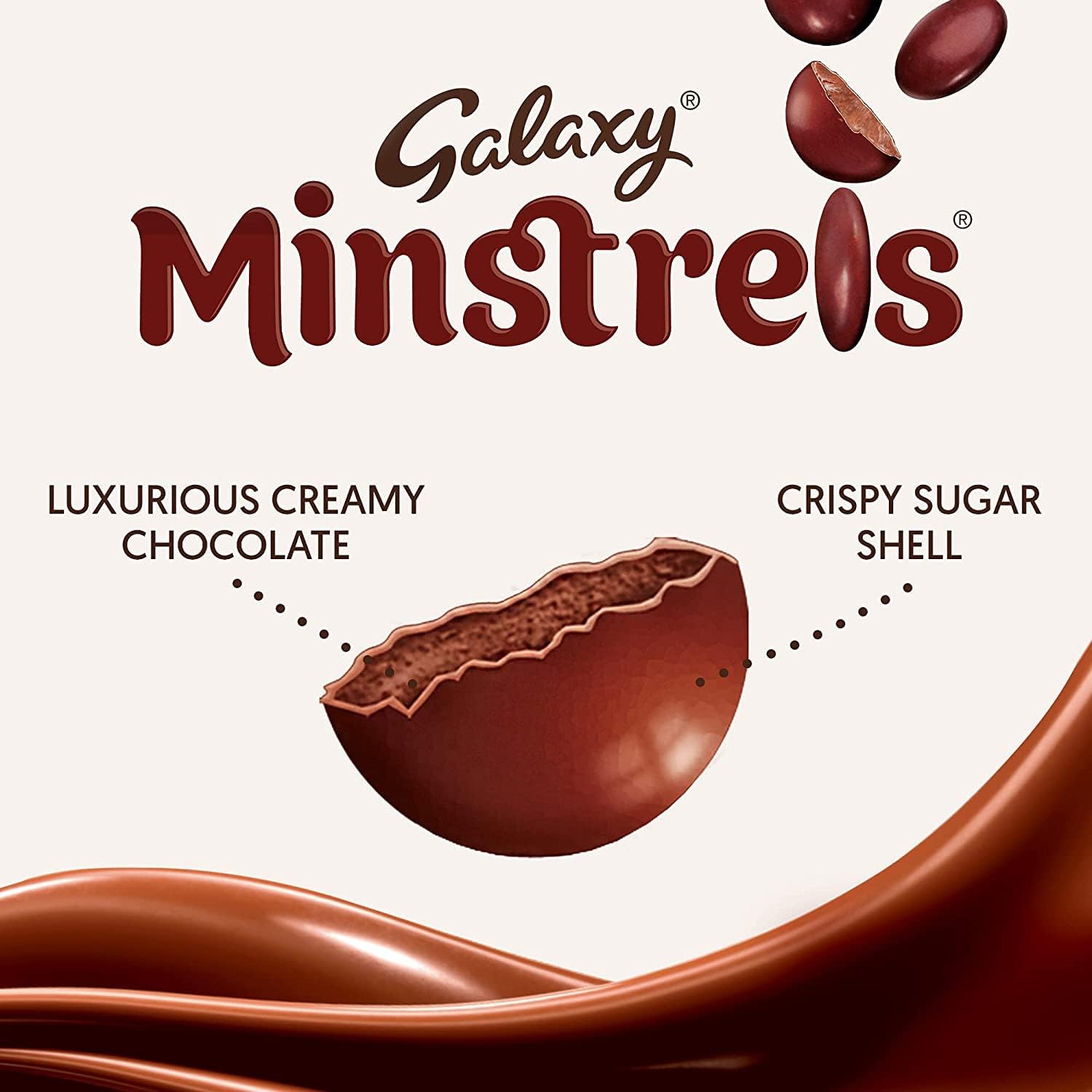 Galaxy Minstrels Milk Chocolate Pouch 195g - Smooth Chocolate with Crisp Sugar Shell 3