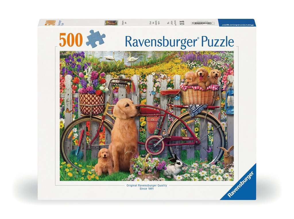 Ravensburger Cute Dogs in The Garden 500 Piece Jigsaw Puzzle for Adults and Kids 10+