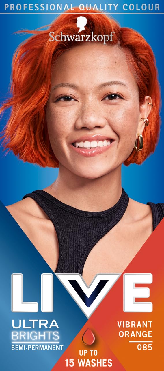 Schwarzkopf LIVE Ultra Brights Vibrant Orange Semi-Permanent Hair Dye 085 1