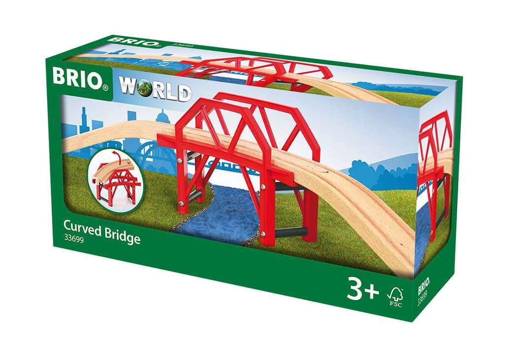 BRIO World Curved Train Bridge Wooden Railway Accessory Set for Kids 3+ 1