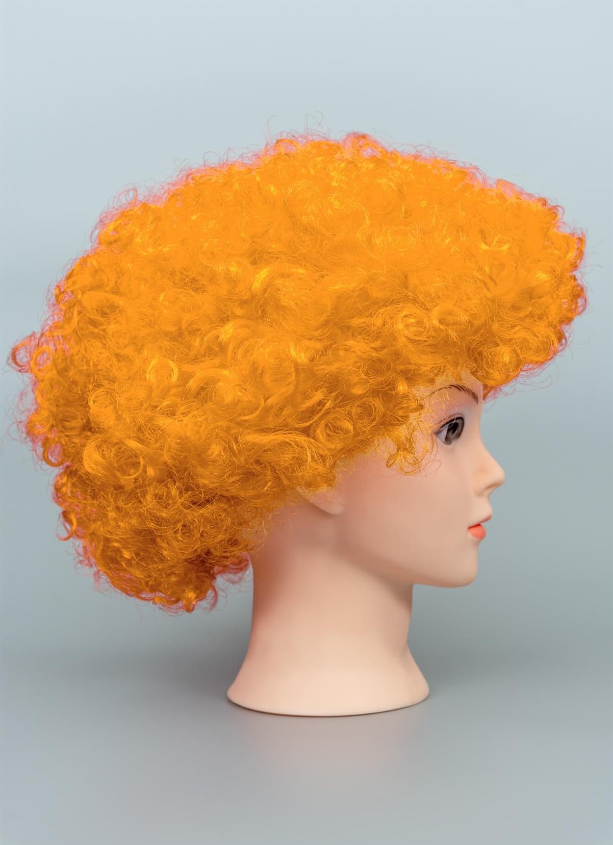 SHATCHI Afro Wig Curly Bouncy Orange Hair for Fancy Dress Party Costume Disco Accessory 70s Theme Unisex 3