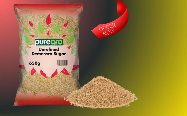 Puregro Demerara Sugar - Premium Golden Cane Sugar for Baking & Beverages