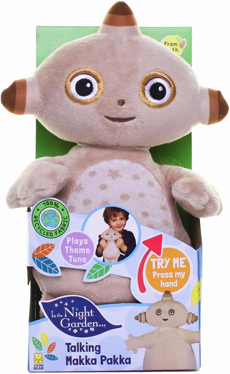 In The Night Garden Makka Pakka Talking Plush Toy - 32cm, Soothing Sounds & Theme Tune 2