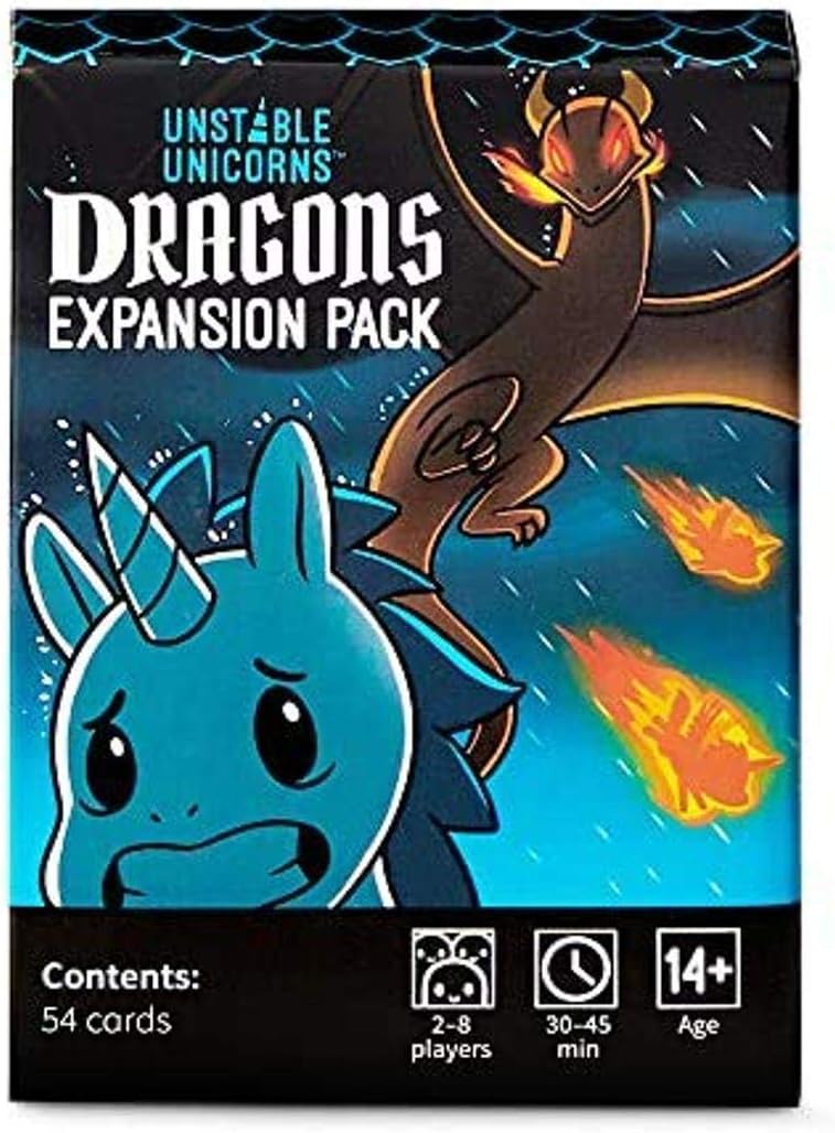 TeeTurtle | Unstable Unicorns Dragons Expansion Pack | Card Game | Ages 14+ | 2-