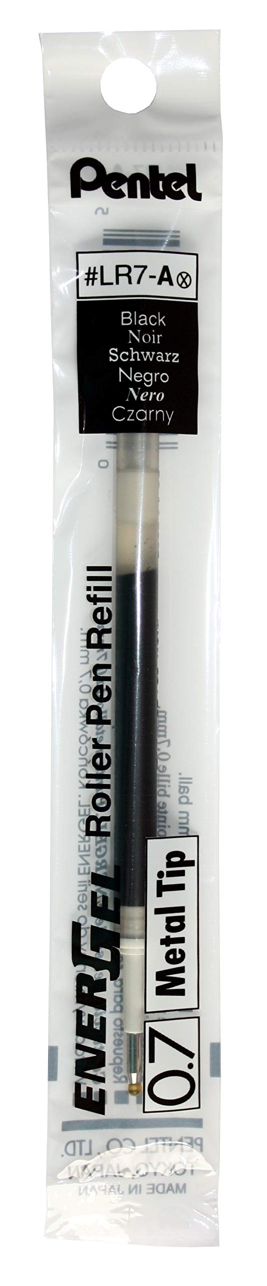 Pentel EnerGel LR7 Pen Refill - Black Liquid Gel Ink | Pack of 12 | Fast Drying 2