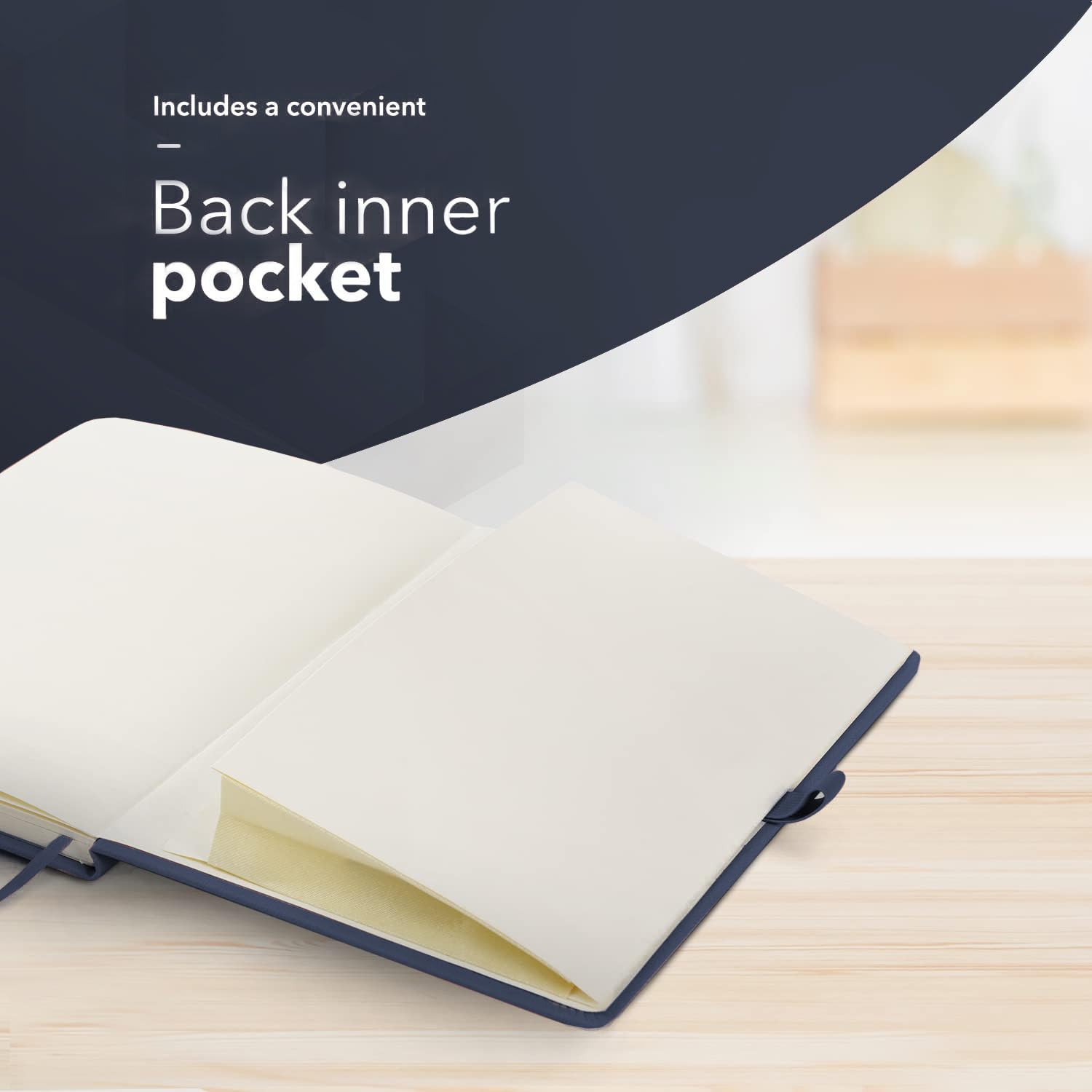 delka A4 Notebook - Vegan Leather Hard Cover | 160 Pages Ruled | Navy 7
