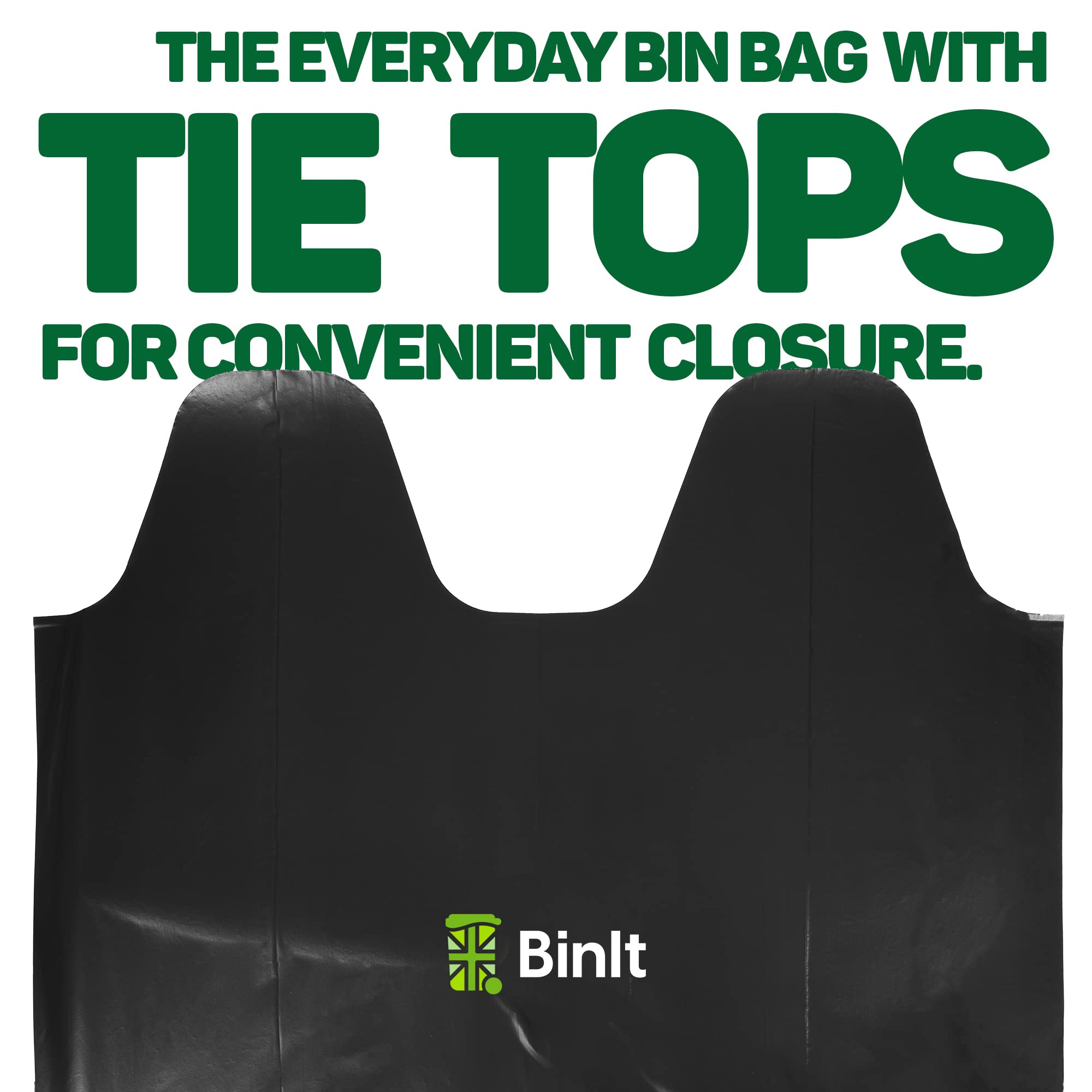 BIN IT Everyday Refuse Sacks - 70 Litre Capacity, 40 Count Tie Top Bin Liners 3