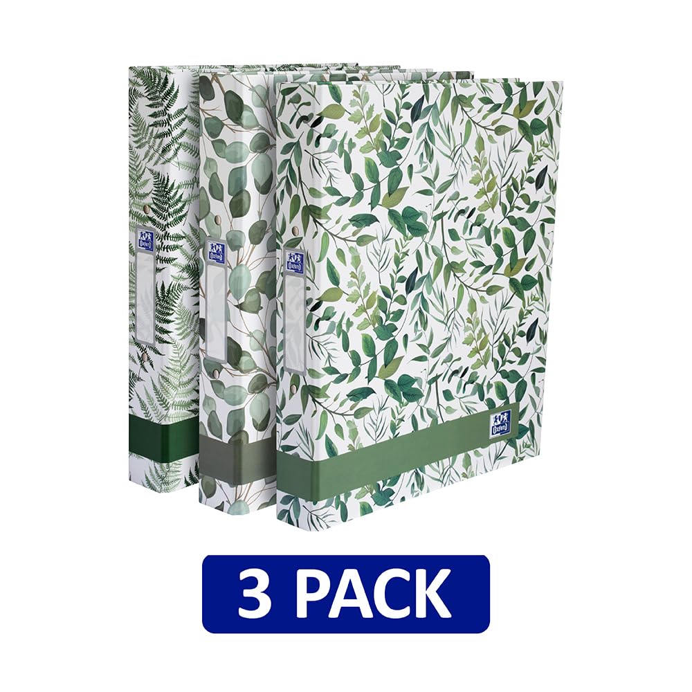 Oxford A4 Ring Binder - Leaves Design, 40mm Spine, 250 Sheet Capacity | Pack of 3 8