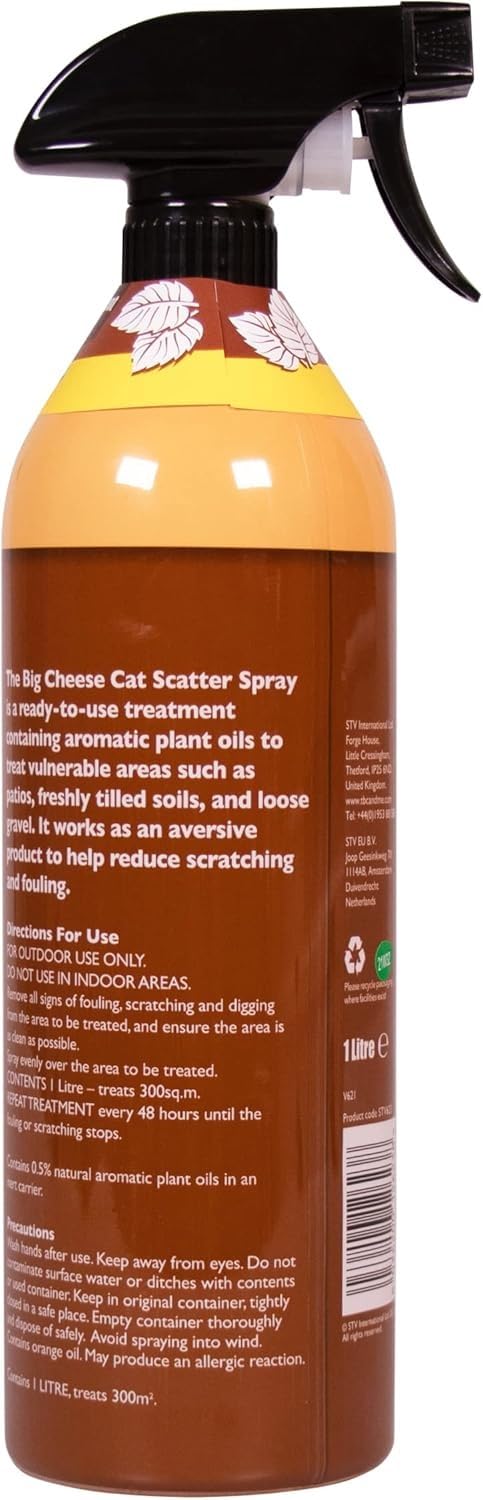 The Big Cheese Cat and Dog Scatter Spray - Ready-to-Use Deterrent | 1 Litre