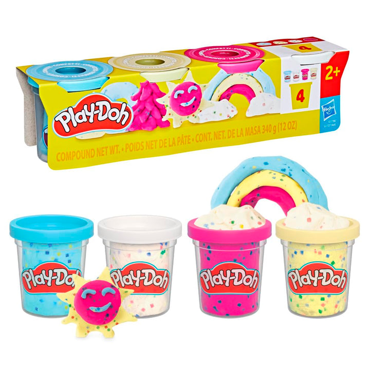 Play-Doh 4 Pack Confetti Compound - Creative Play for Ages 2+