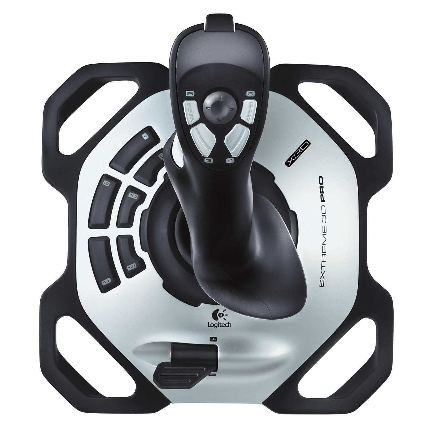 Logitech G Extreme 3D PRO Joystick - 12 Programmable Buttons, 8-Way Hat Switch, Rapid-Fire Trigger, Weighted Base, USB, PC - Black 3