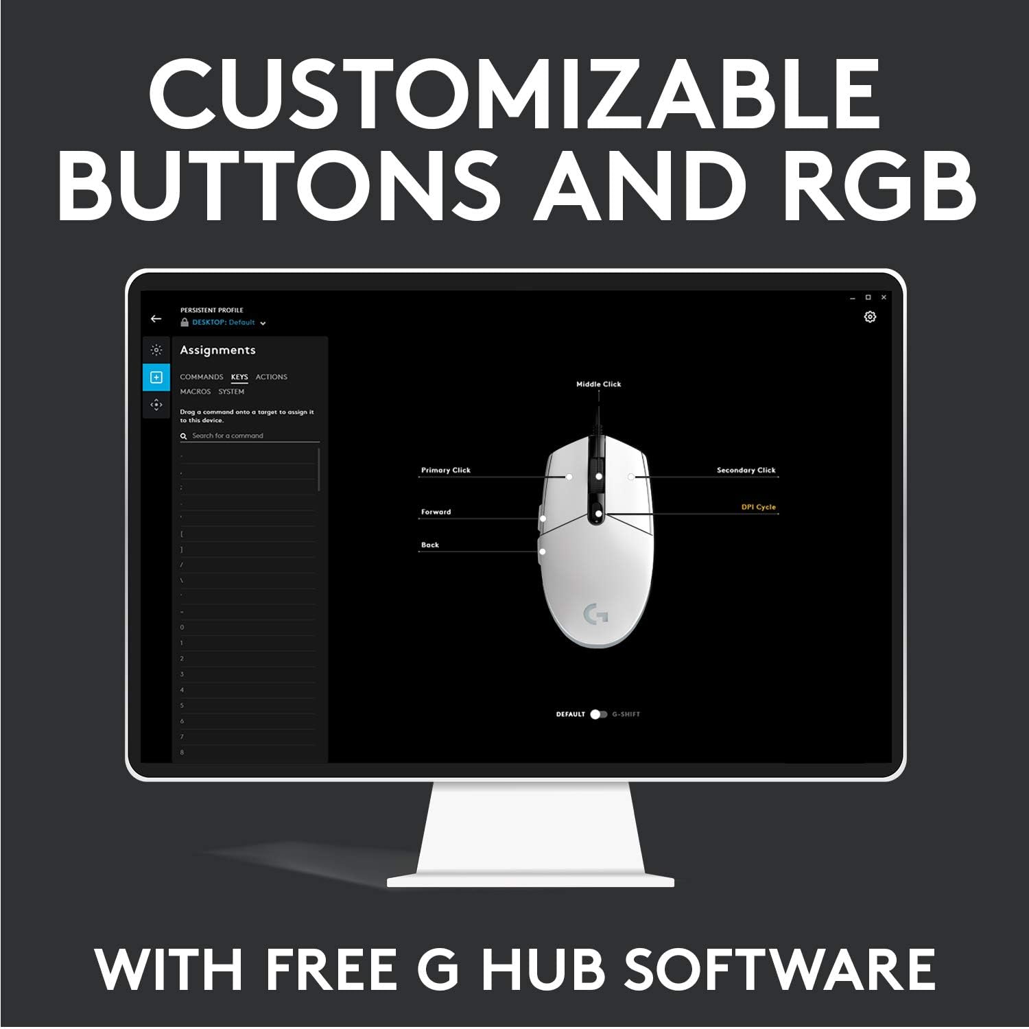 Logitech G203 LIGHTSYNC Gaming Mouse with Customizable RGB Lighting, 6 Programmable Buttons, Gaming Grade Sensor, 8K DPI Tracking, Lightweight - Black 4