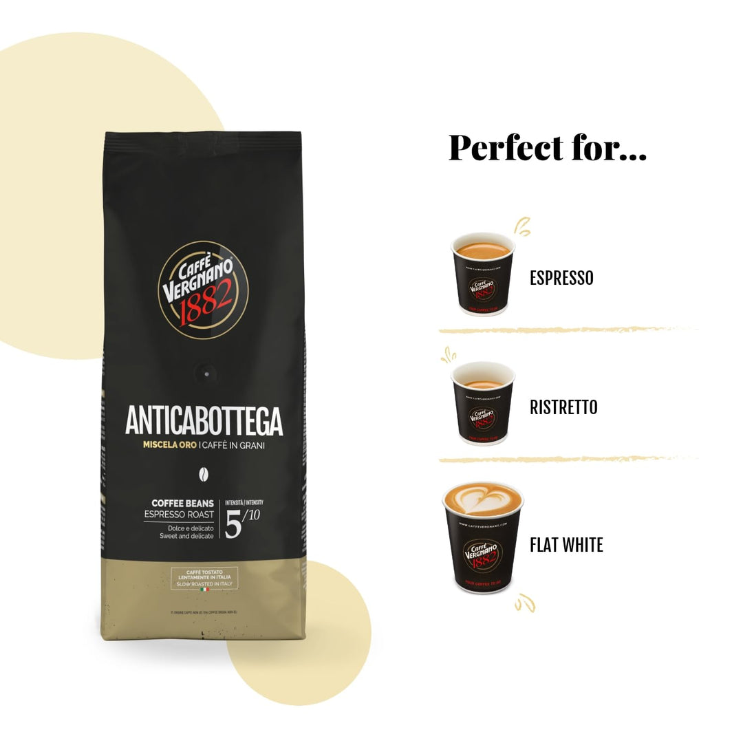 Caffè Vergnano 1882 Antica Bottega Oro Whole Bean Coffee 1 kg
