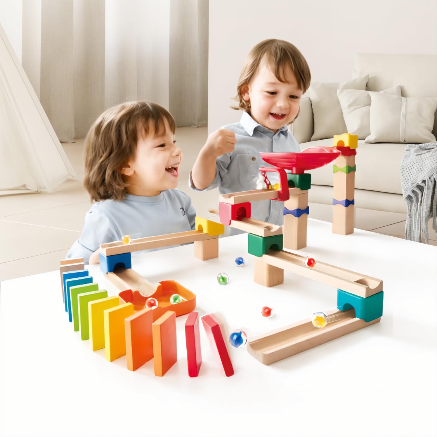 Hape Crazy Rollers Stack Track Marble Run Set | DIY Engineering Toy | Ages 3+ 6