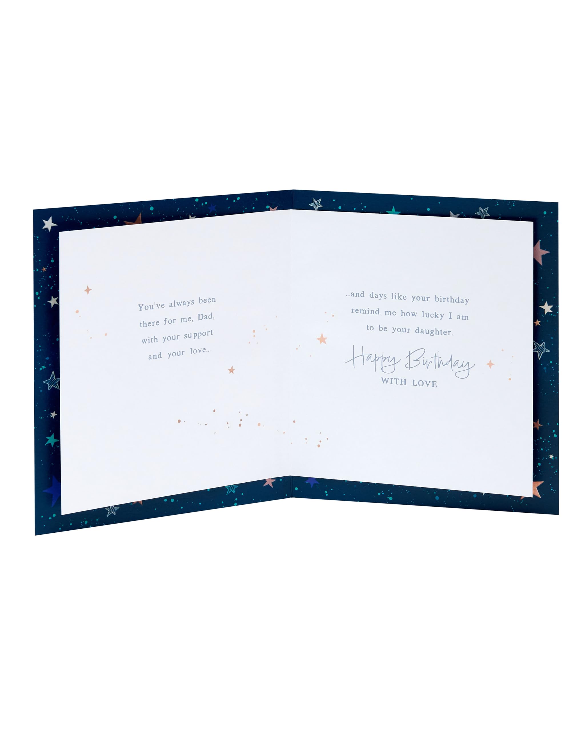 UK Greetings Dad from Daughter Birthday Card | Embossed Silver & Copper Foil | 165 x 190 mm 2