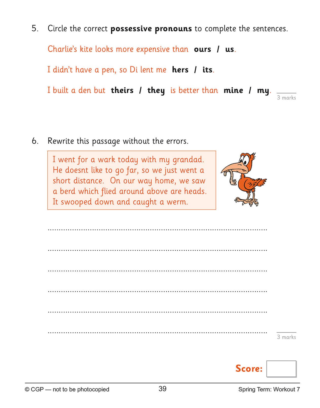 CGP Books KS2 English 10-Minute Weekly Workouts - Year 4 Study Aid | Ages 8-9 | 88 Pages 3