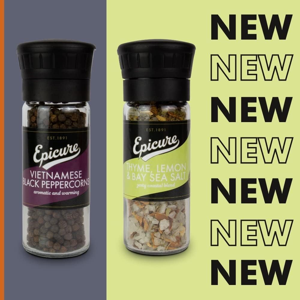 Epicure - Vietnamese Black Peppercorns Freshly Ground Seasoning Grinder 6