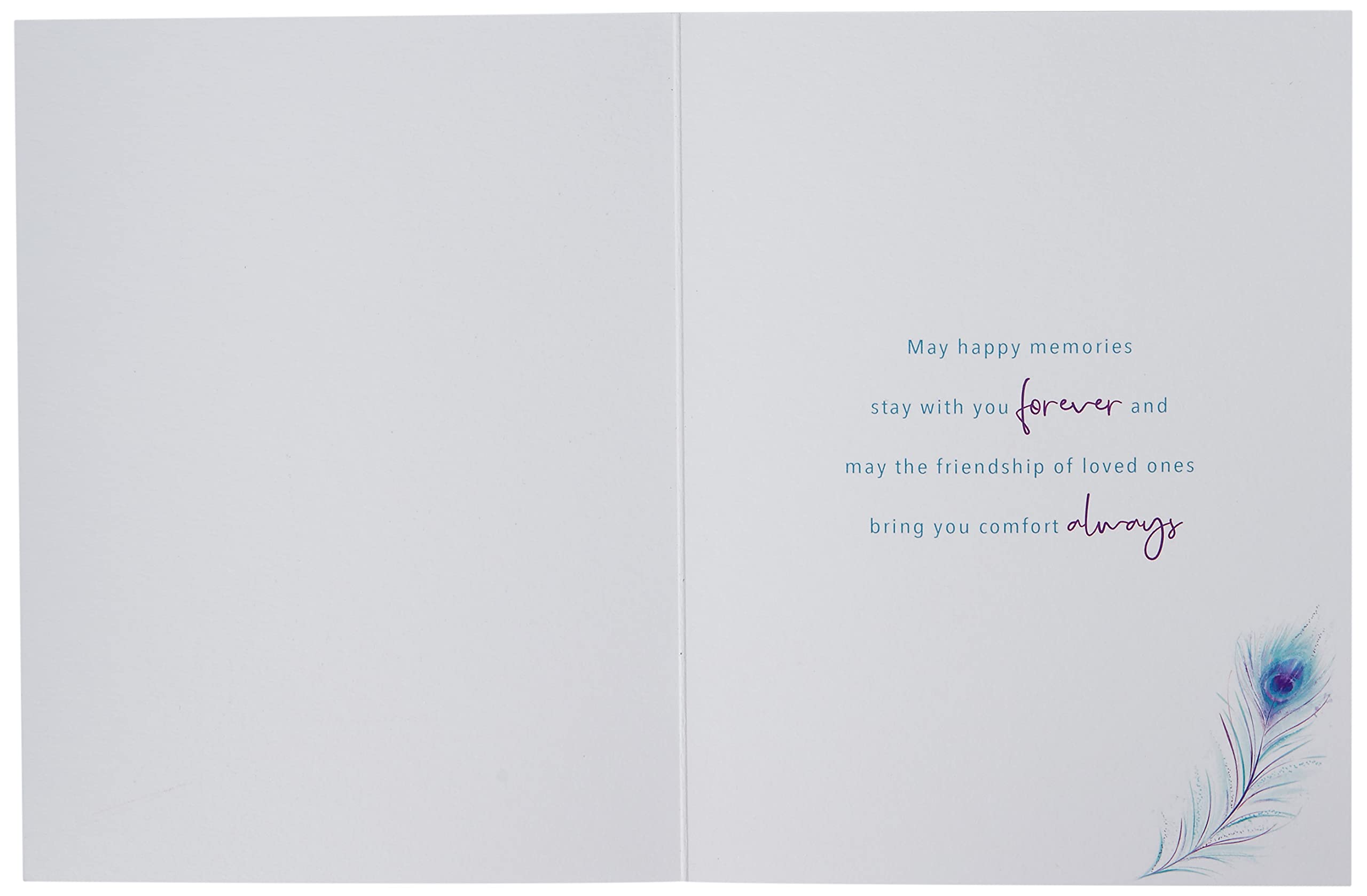 Piccadilly Greetings Deepest Sympathy Card - Feather Design | 8 x 6 Inches 3