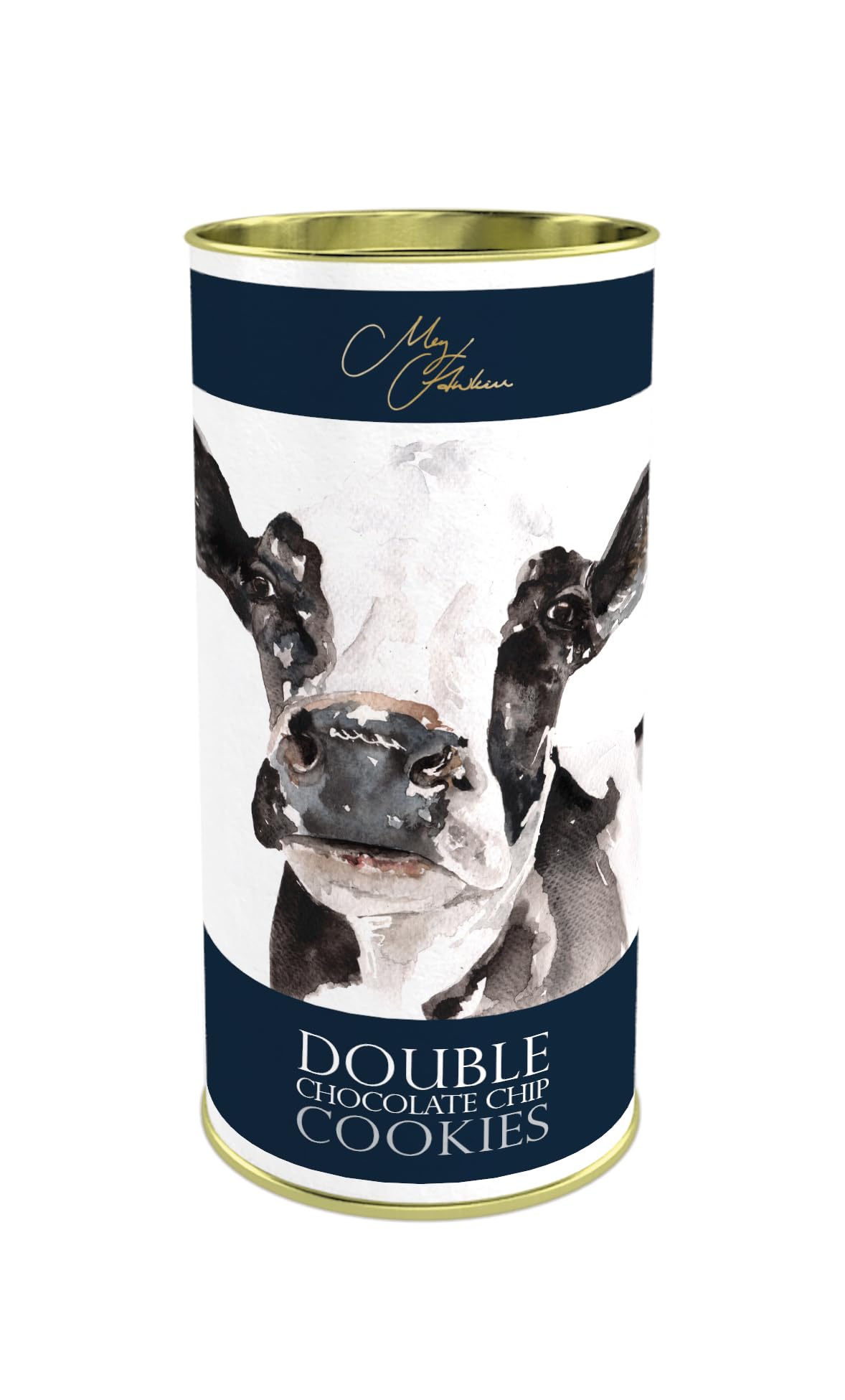 Meg Hawkins Double Chocolate Chip Cookies - Rich Taste | 160g Drum | Cow Design