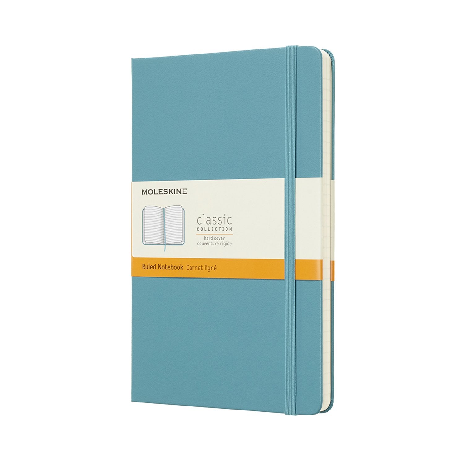 Moleskine Classic Notebook - Ruled Pages, Hard Cover, Large 13x21cm | 240 Pages | Reef Blue 1