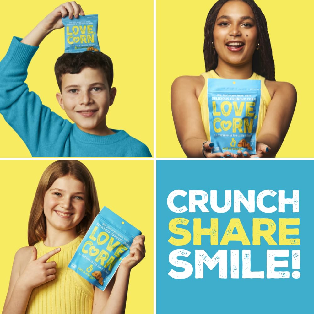 LOVE CORN Crunchy Corn Snack - Salt & Vinegar Flavour | 24 x 20g Packs 5