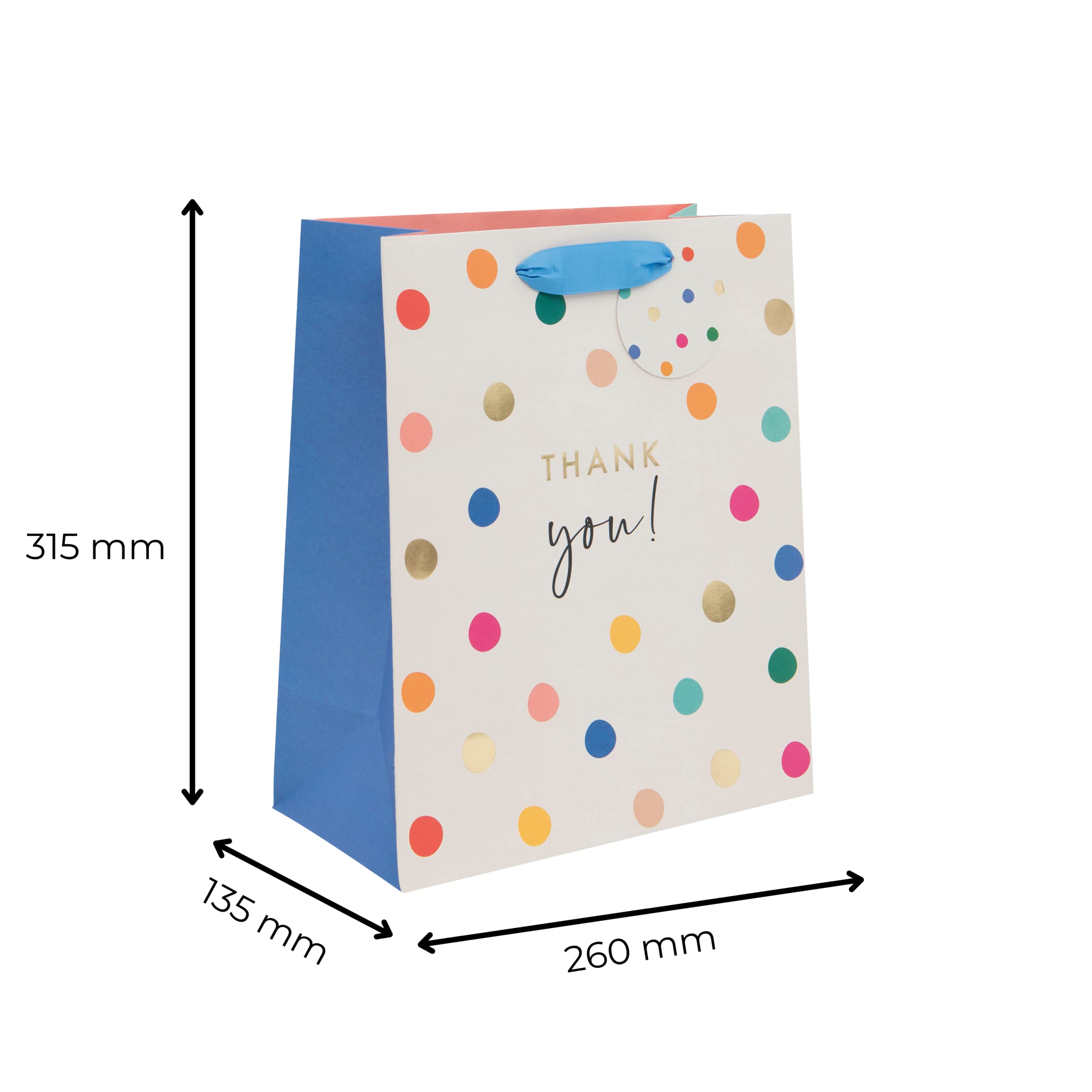 Glick Luxury Large 'Thank You' Gift Bag | 260mm x 315mm x 135mm | 210GSM Paper 8