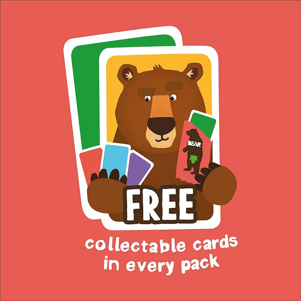 BEAR Fruit Yoyos Strawberry - 100% Fruit Rolls with Collectible Fact Cards (Pack of 6, 100g Each)