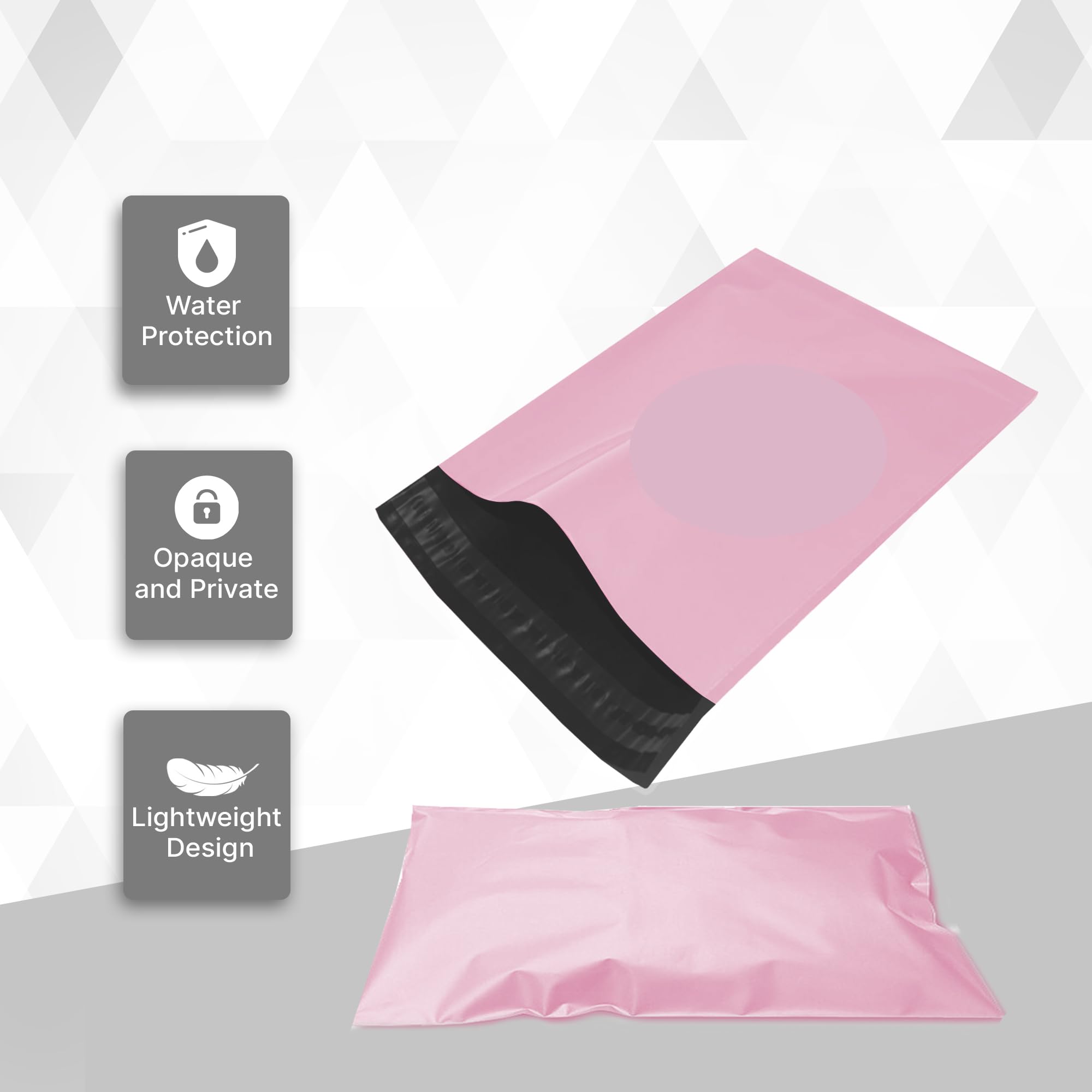 delka Pink Poly Mailer Bags - Tear-Resistant, Self-Sealing Shipping Envelopes | 9x12, 50 Pack 3