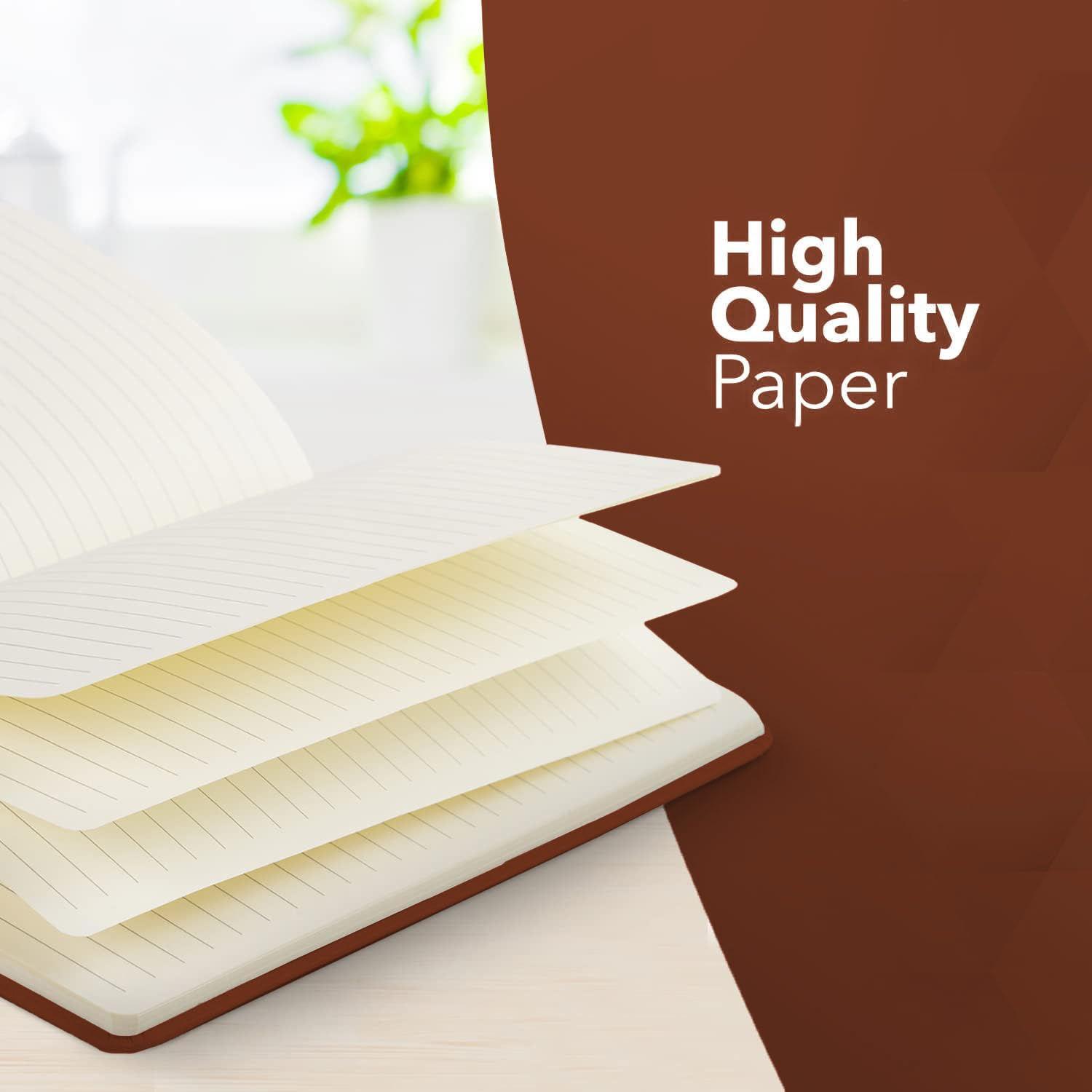 delka A5 Notebook - 220 Pages Ruled Journal | Vegan Leather Soft Cover | Brown 6