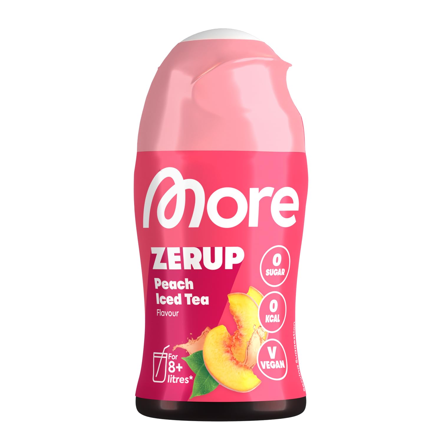 MORE Zerup Peach Iced Tea Zero Calorie Sirup mit echten Fruchtextrakten, 65 ml Konzentrat