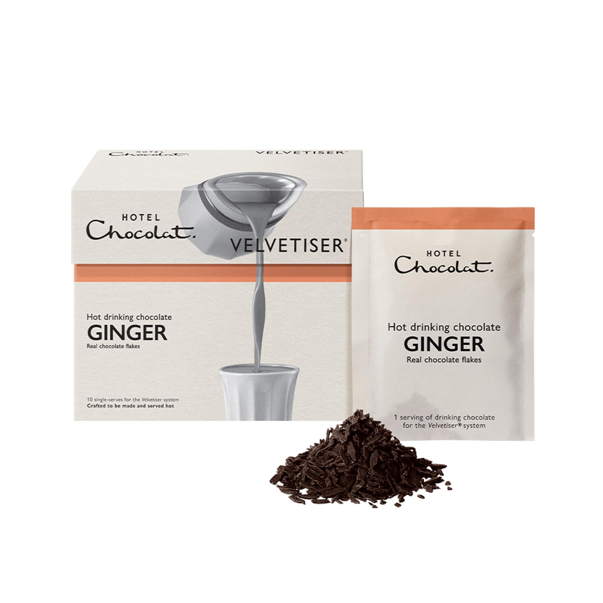 Hotel Chocolat - Ginger Hot Chocolate Sachets (10 Servings) 1