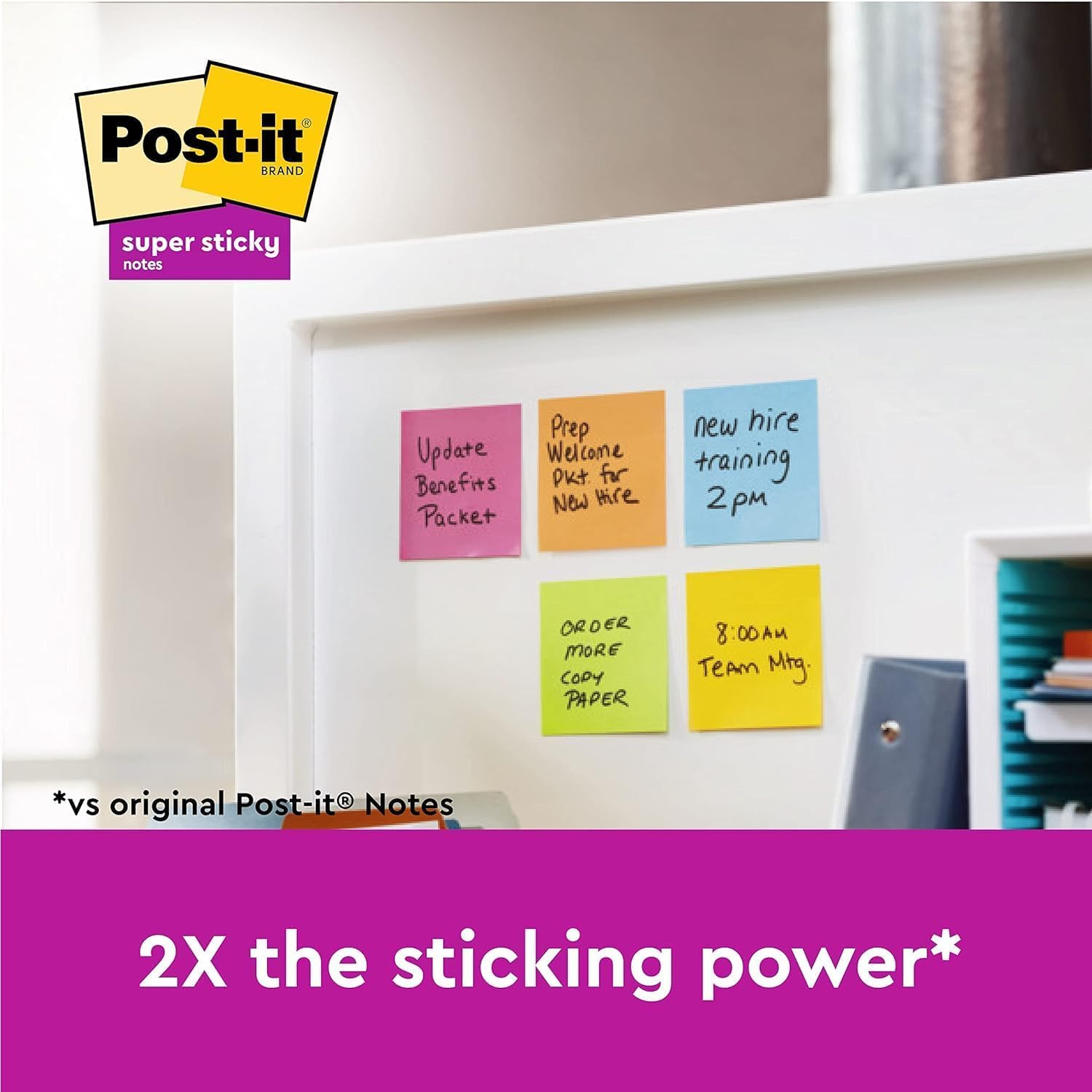 Post-it Super Sticky Notes - Cosmic Colour Collection | 76x76mm | 6 Pads of 90 Sheets 2