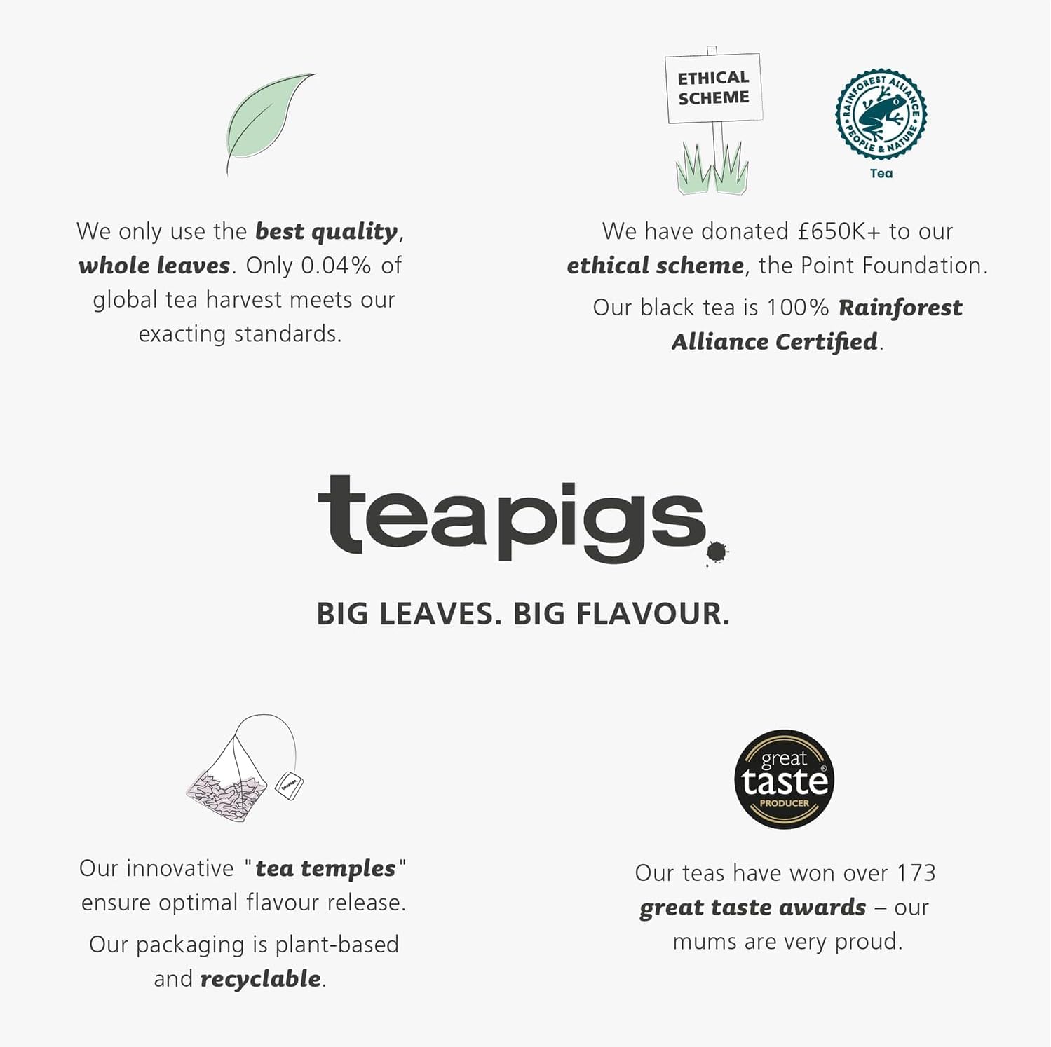 teapigs Peppermint Herbal Tea - Whole Leaves, Caffeine-Free, Supports Digestion | 15 Count (Pack of 1) 6
