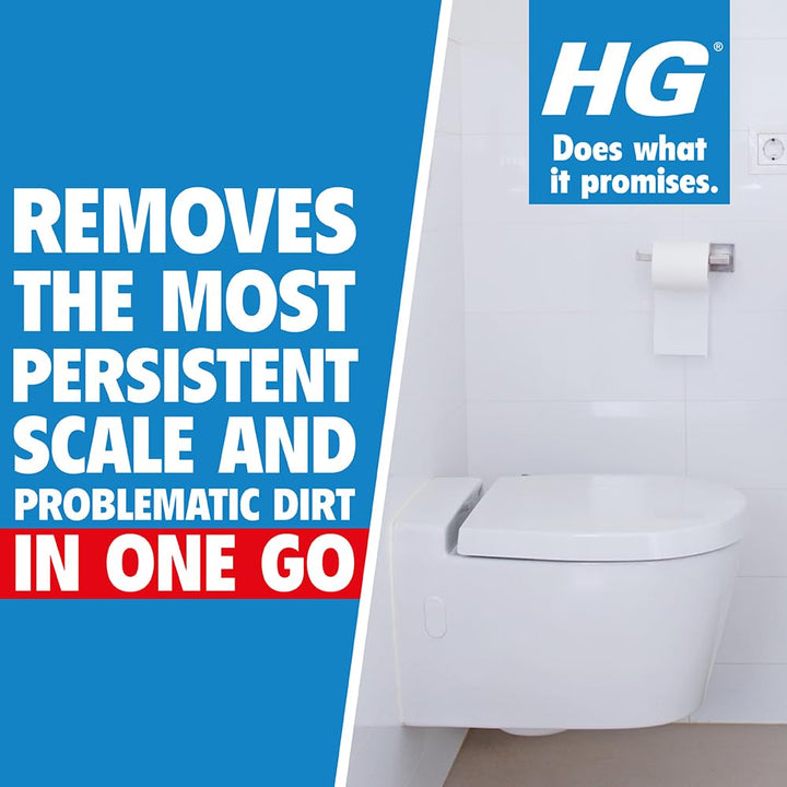 HG Super Powerful Toilet Cleaner Gel - 500ml Bathroom Descaler for Limescale & Stains