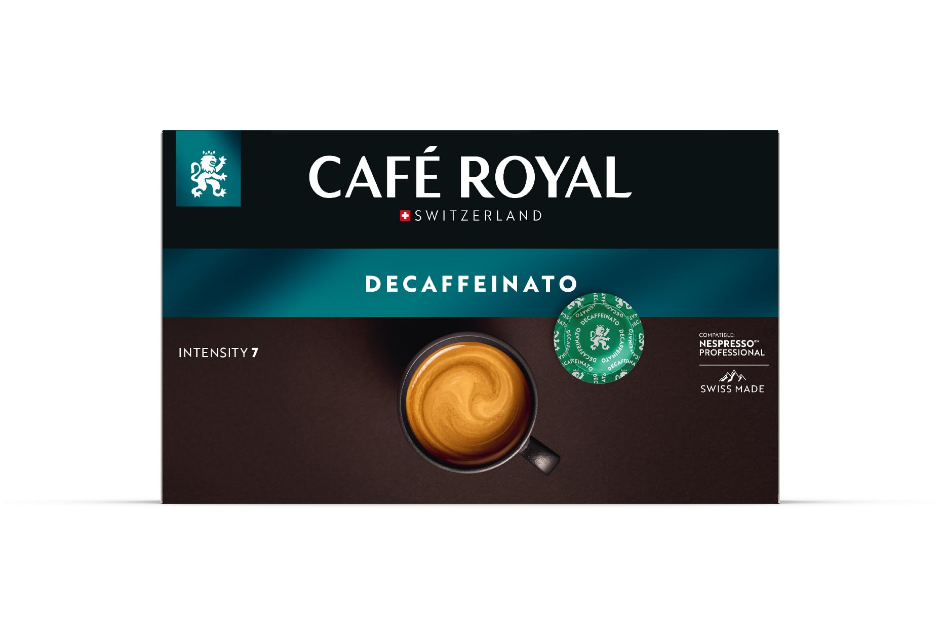 Café Royal Professional Pads - Espresso Decaffeinato, 50 Pods, 100% Arabica, Strength 7/10, Nespresso Compatible 7