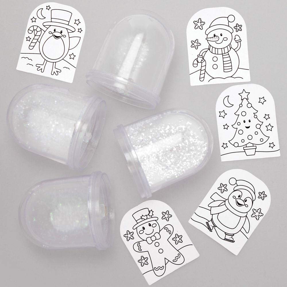 Baker Ross AX490 Christmas Colour In Snow Globe Kits - Pack of 4