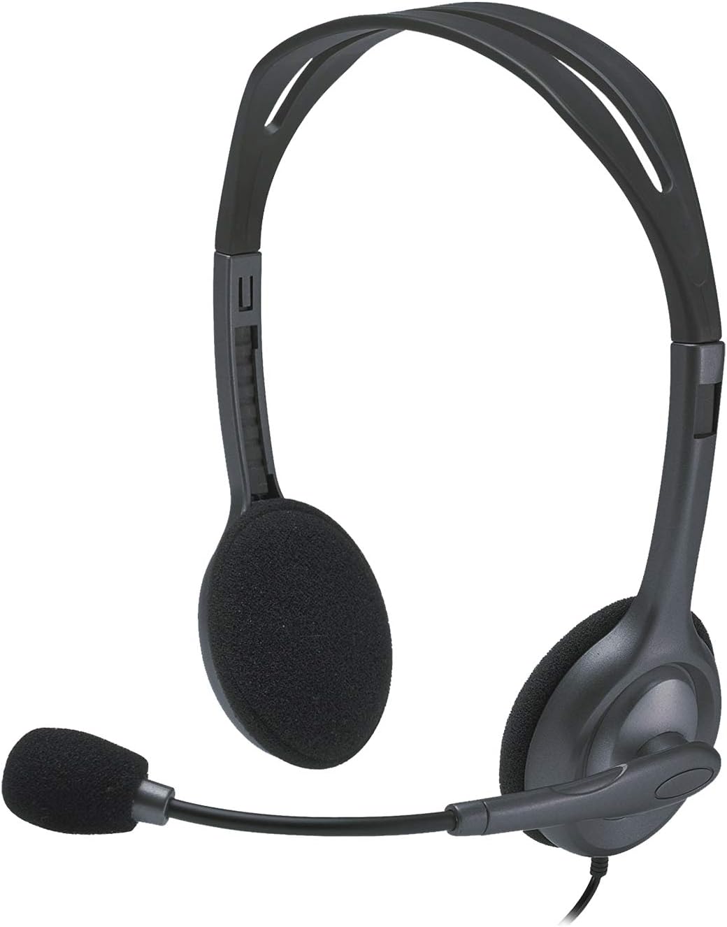 Logitech H111 Wired Stereo Headset with Noise-Cancelling Microphone and 3.5 mm Jack for PC, Mac, Laptop, Smartphone, Tablet - Black