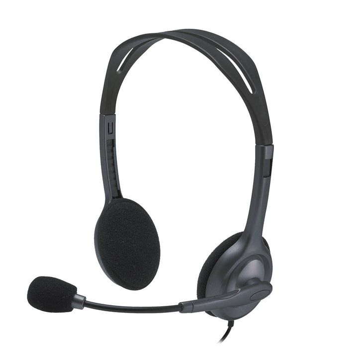Logitech H111 Wired Stereo Headset with Noise-Cancelling Microphone and 3.5 mm Jack for PC, Mac, Laptop, Smartphone, Tablet - Black