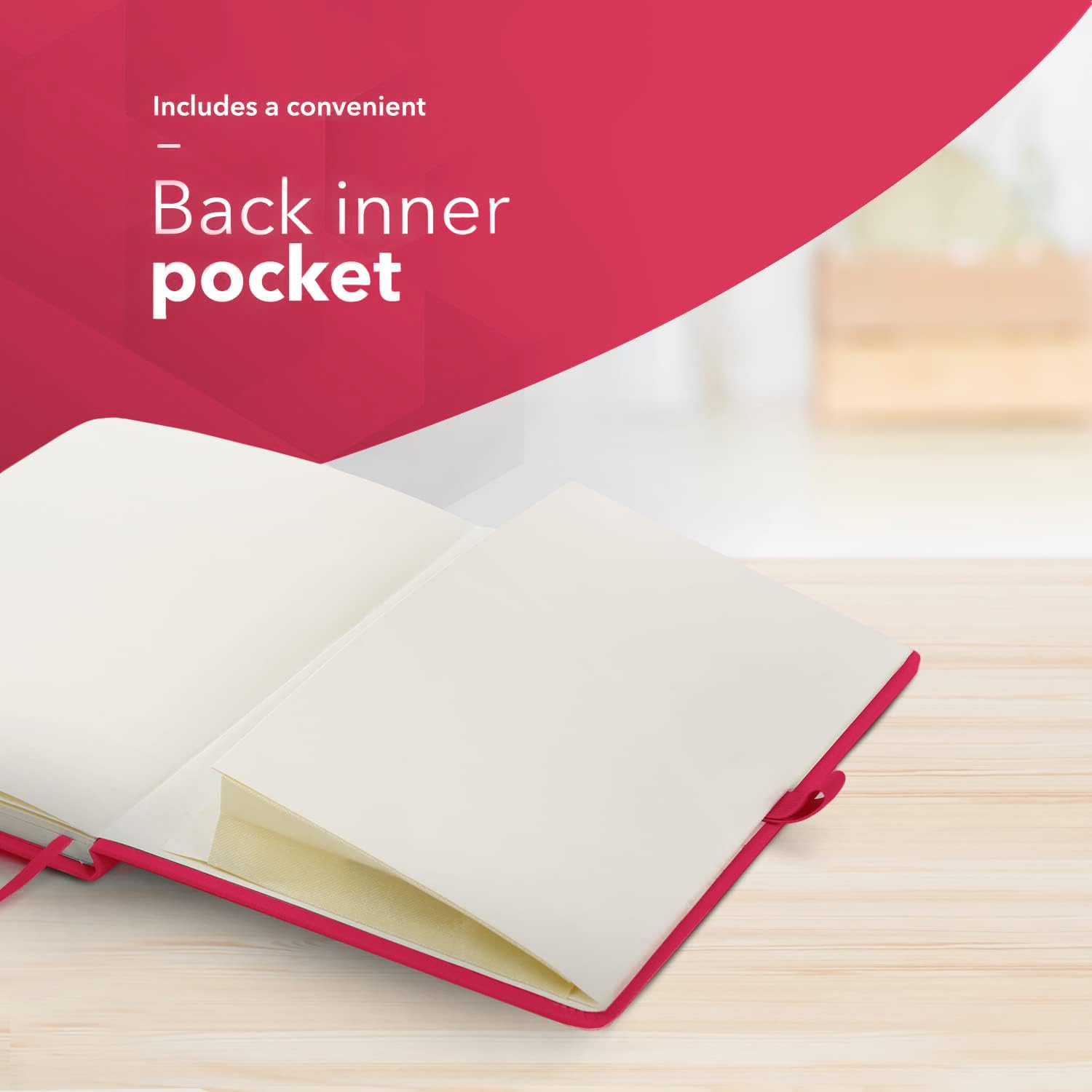 delka A5 Notebook - Lined Journal with Vegan Leather Soft Cover | 220 Pages | Dark Pink 7