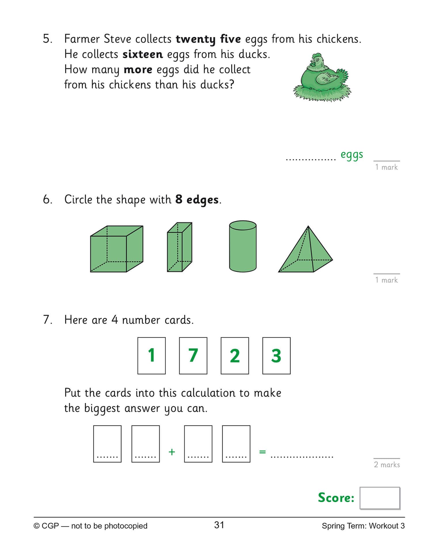 CGP KS2 Maths 10-Minute Weekly Workouts - Year 3 Study Aid | Paperback | English 8