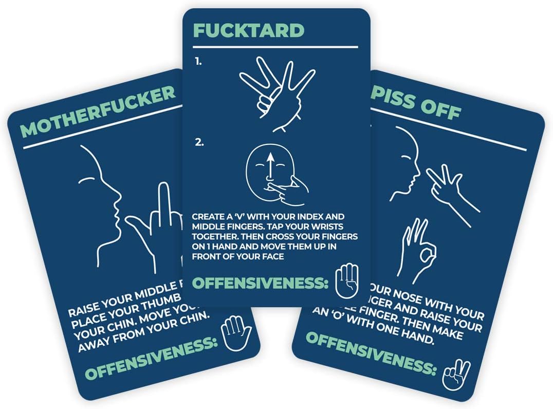 Gift Republic How To Swear in Sign Language Cards - 100 Insults in American Sign 2