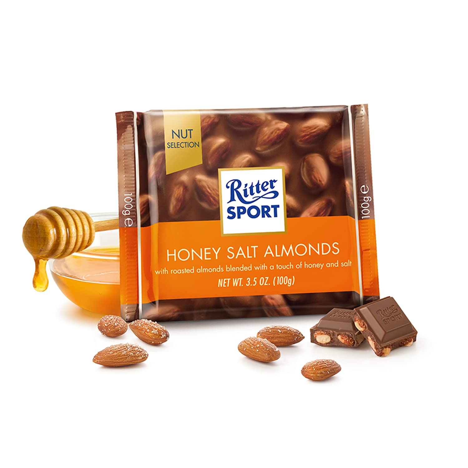 Ritter Sport Nut Selection Honey Salted Almonds, 100g 3