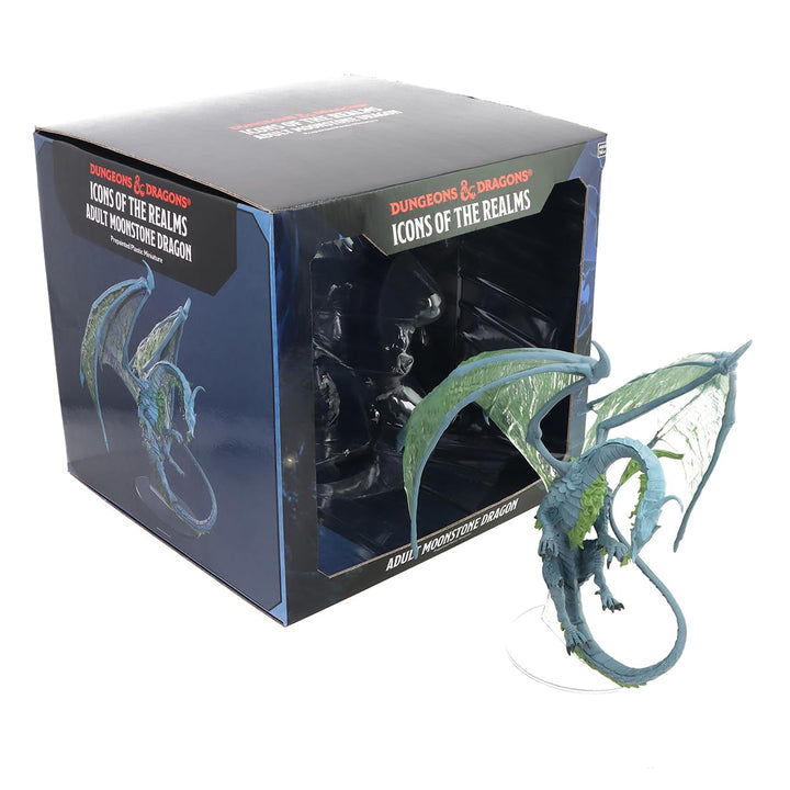 WizKids D&D Icons of The Realms: Adult Moonstone Dragon - Premium Painted Miniature (2023)