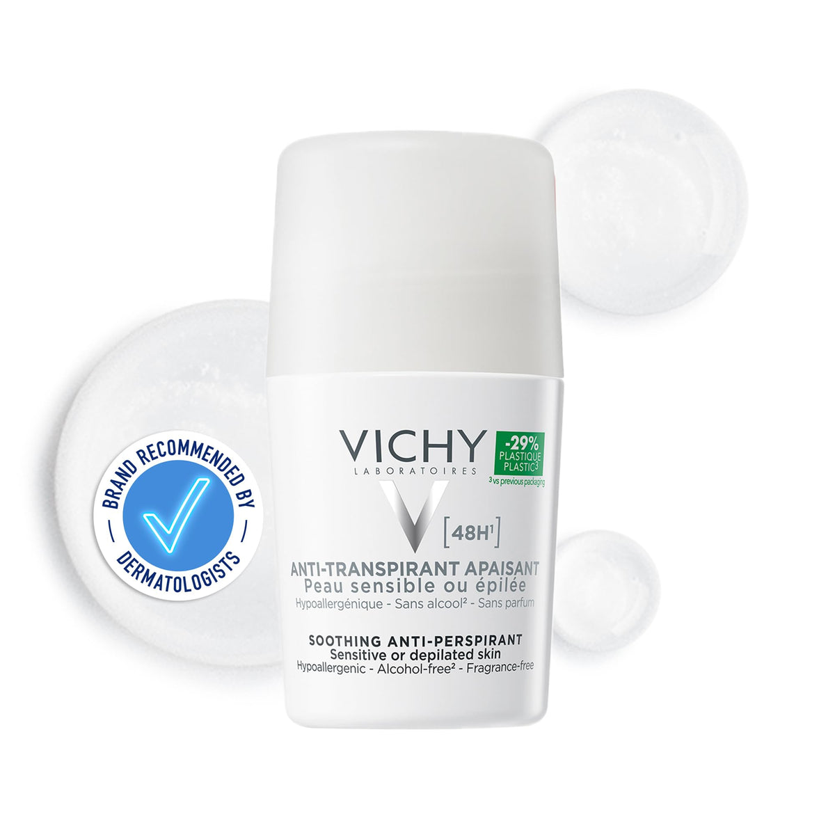 Vichy 48H Soothing Roll-On Anti-Perspirant for Sensitive Skin - 50 ml