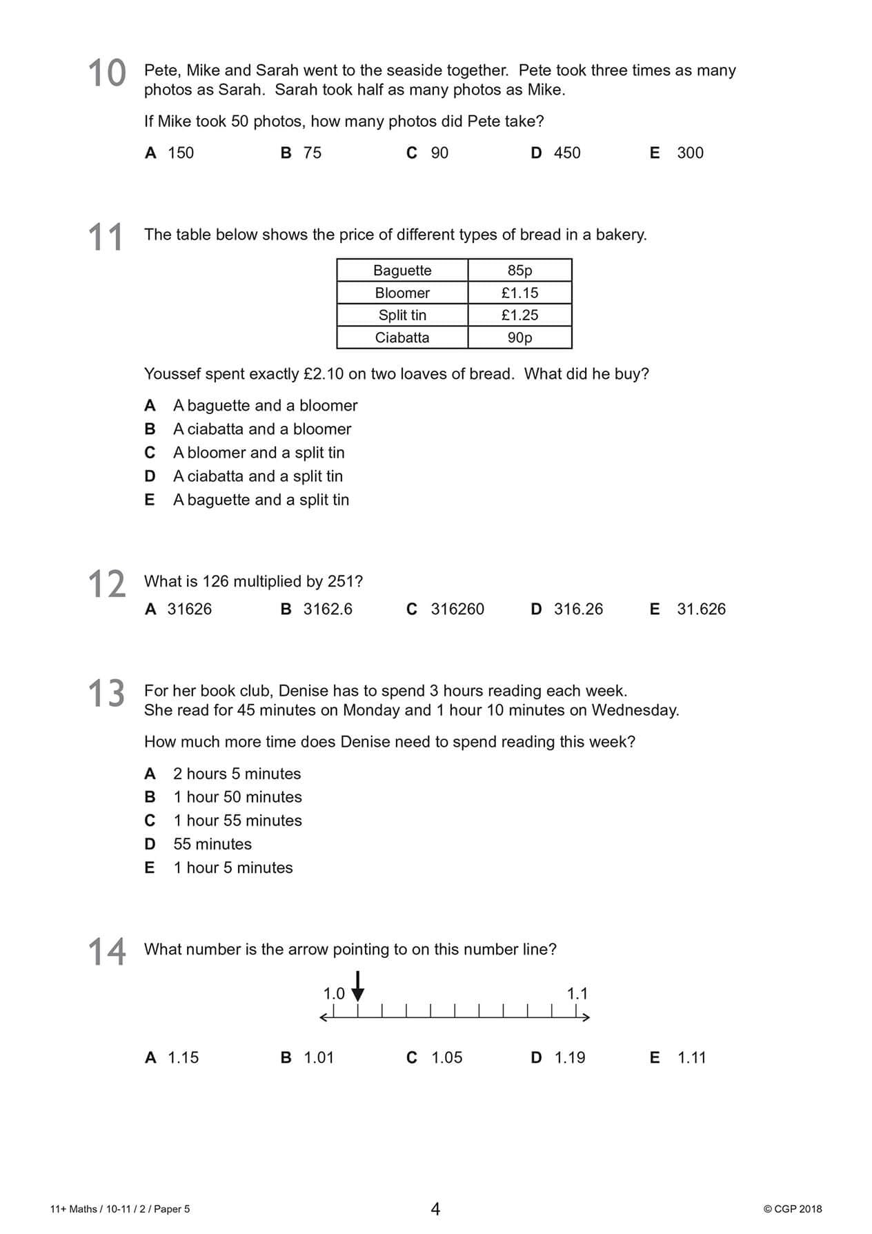CGP Books 11+ GL Maths Practice Papers Pack 2 - Ages 10-11 | 76 Pages | Paperback 5